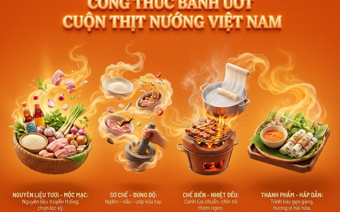 Bí Quyết Bánh Ướt Cuộn Thịt Nướng Chuẩn Vị Gia Đình