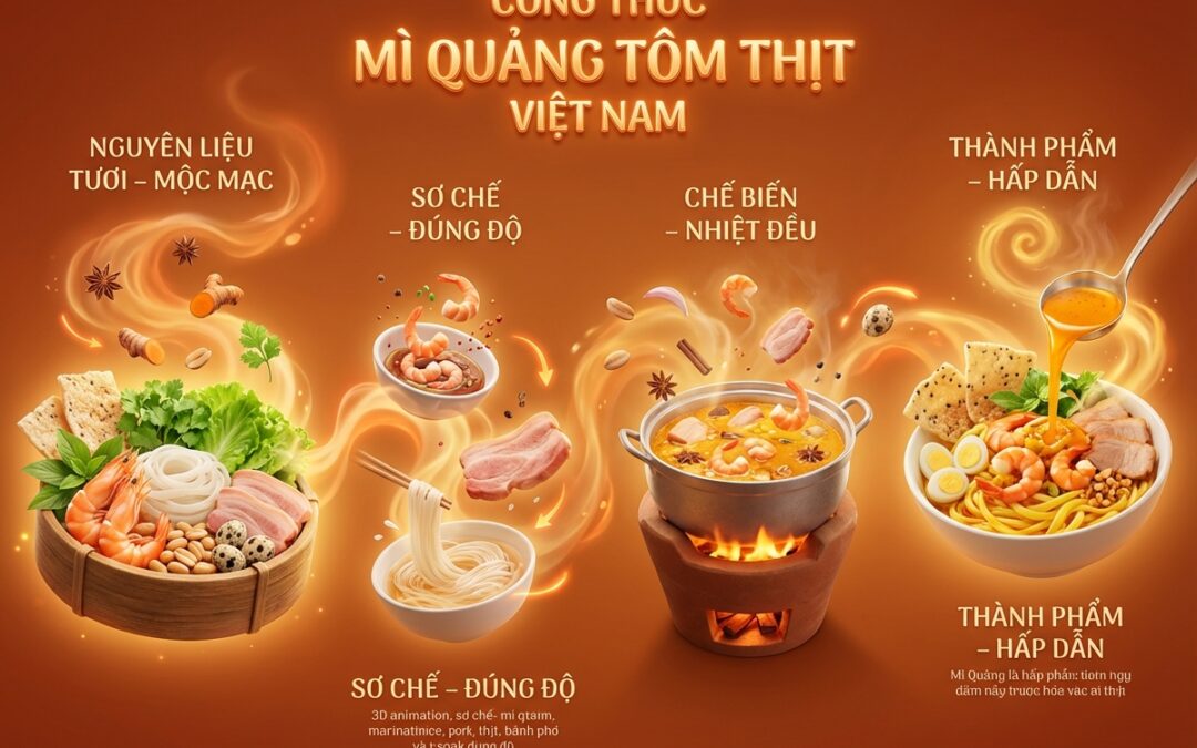 Mì Quảng Tôm Thịt: Nguyên liệu, sơ chế và bí quyết nấu