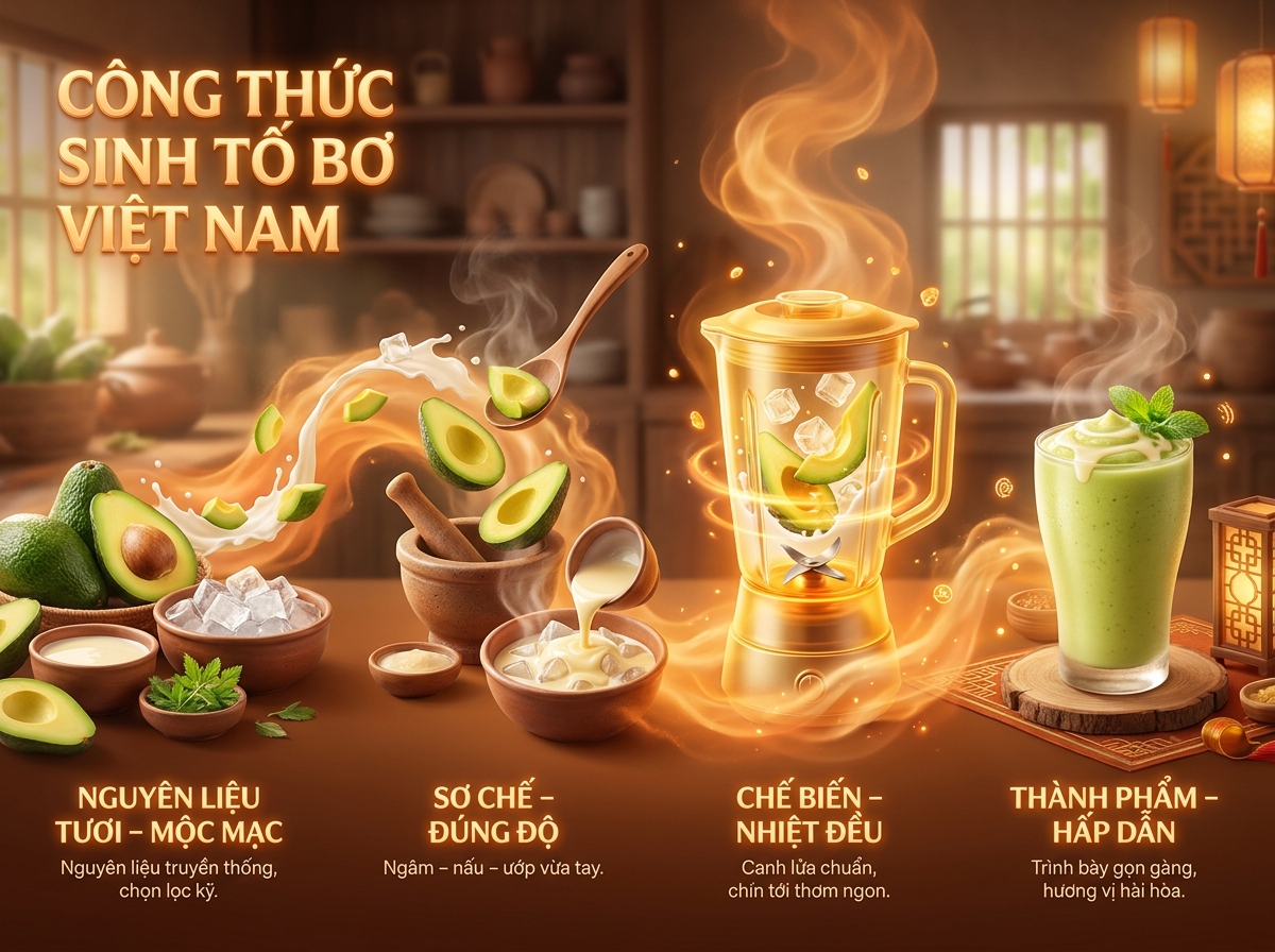 Công thức Sinh Tố Bơ – Nguyên liệu, Sơ chế và Bí quyết Chuẩn vị