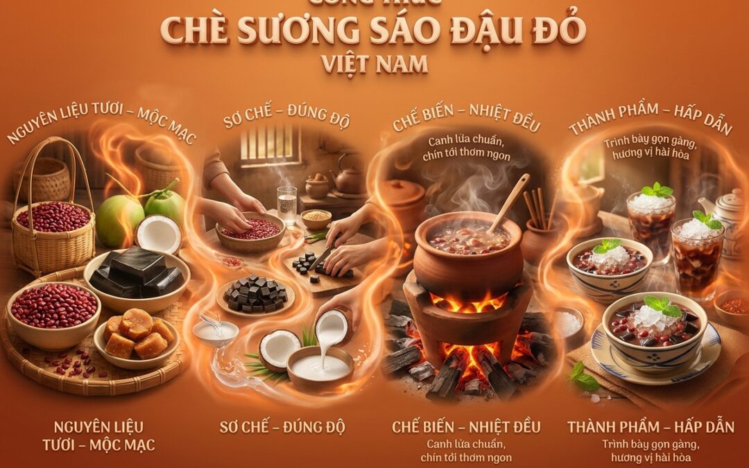 Công thức Chè Sương Sáo Đậu Đỏ: Chuẩn vị truyền thống