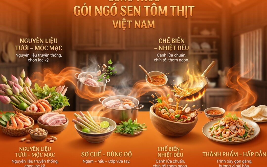 Gỏi Ngó Sen Tôm Thịt: Công thức, nguyên liệu và bí quyết chuẩn vị