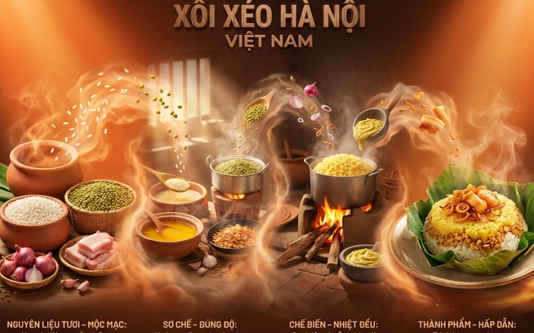 Xôi Xéo Hà Nội: Công Thức Chuẩn Vị, Nguyên Liệu và Cách Nấu