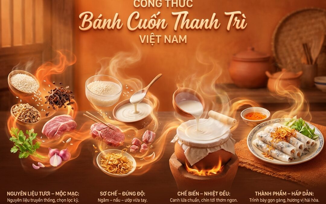 Bí Quyết Làm Bánh Cuốn Thanh Trì Chuẩn Vị Gia Truyền