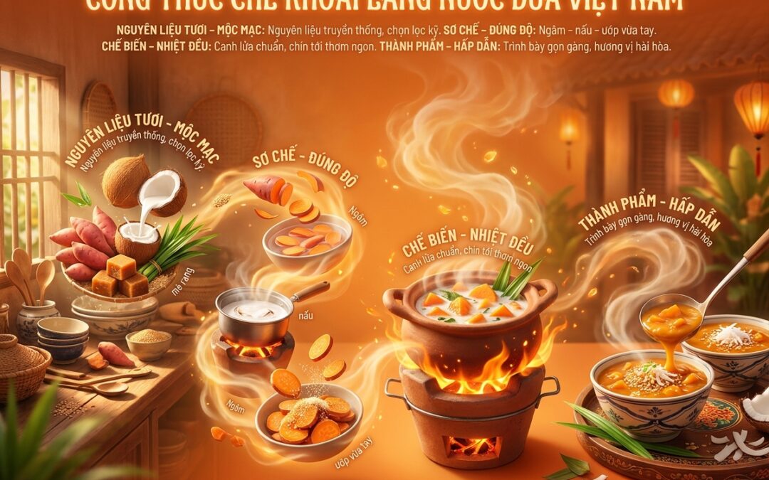 Công thức Chè Khoai Lang Nước Dừa – Bí quyết nấu vị truyền thống