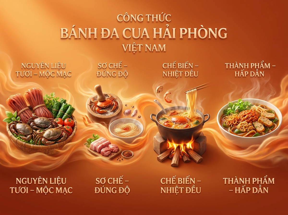 Bánh Đa Cua Hải Phòng: Công thức chuẩn vị truyền thống