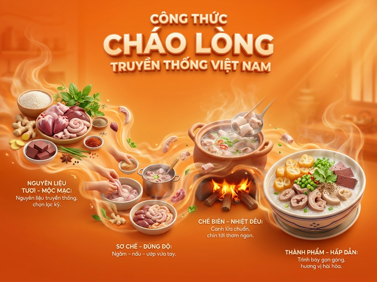 Công thức Cháo Lòng Truyền Thống: Nguyên liệu, sơ chế, bí quyết chuẩn vị