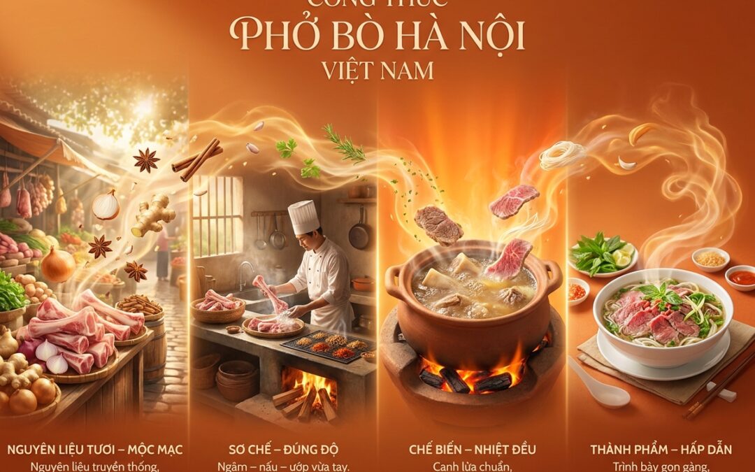Công Thức Món Phở Bò Hà Nội – Bí Quyết Nấu Chuẩn Vị