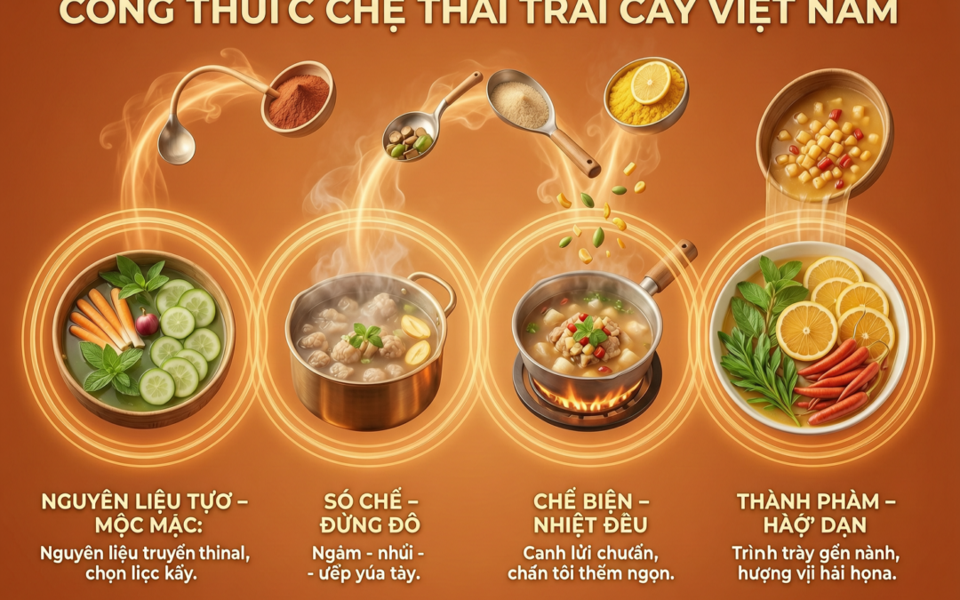 Cách nấu chè Thái trái cây chuẩn vị truyền thống