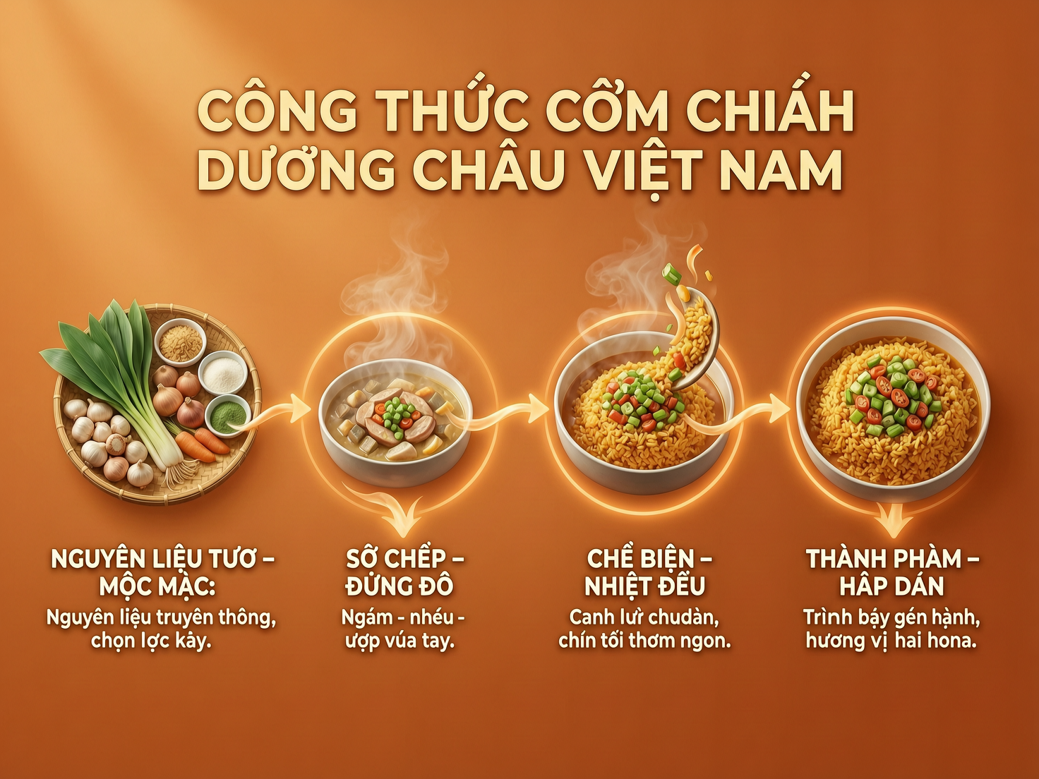 Công thức cơm chiên Dương Châu chuẩn vị cho quán