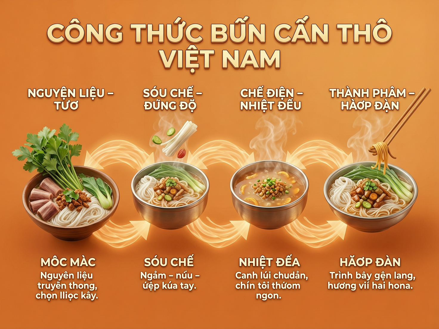 Công thức nấu bún Cần Thơ chuẩn vị truyền thống