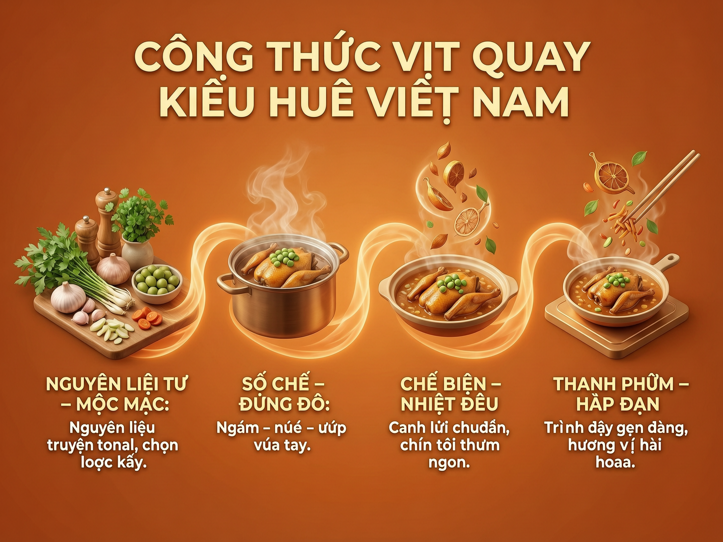 Công thức vịt quay kiểu Huế chuẩn vị truyền thống